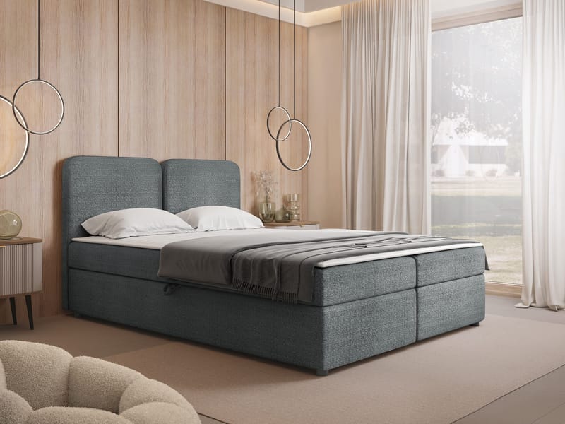 Allgunnen Sengepakke Kontinentalseng 160x200 cm - Grå - Møbler - Senger - Kontinentalsenger