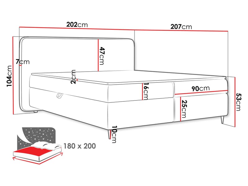 Allgunnen Sengepakke Kontinentalseng 180x200 cm - Grønn - Møbler - Senger - Kontinentalsenger