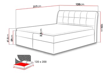 Alvik kontinentalseng 120x200 - Grå - Møbler - Senger - Kontinentalsenger