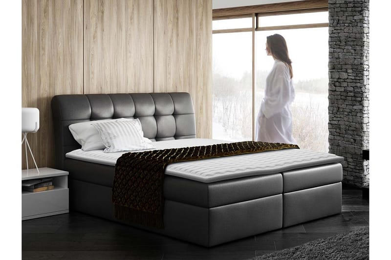 Alvik Sengpakke Kontinentalseng 120x200 cm - Svart - Møbler - Senger - Kontinentalsenger