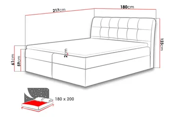 Alvik Sengpakke Kontinentalseng 180x200 cm - Hvit - Møbler - Senger - Kontinentalsenger