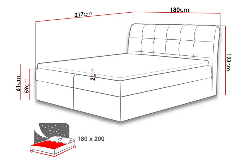 Alvik Sengpakke Kontinentalseng 180x200 cm - Hvit - Møbler - Senger - Kontinentalsenger
