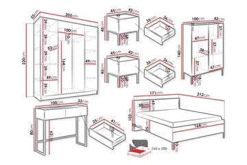 Amelus Møbelsett til Soverom - Cashmere - Møbler - Senger - Møbelsett til soverom