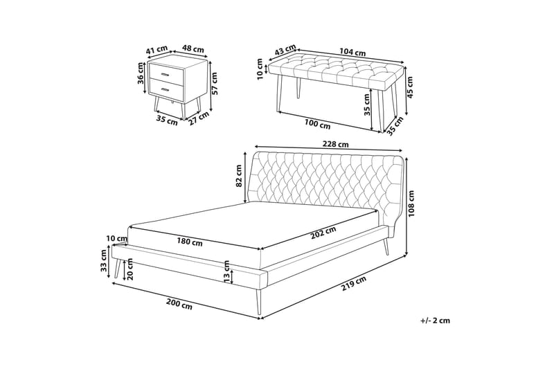 Aranne Møbelsett for Soverom - Grå - Møbler - Senger - Møbelsett til soverom