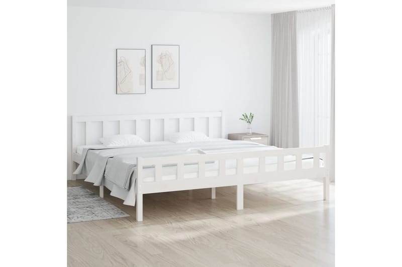 beBasic Sengeramme hvit heltre 180x200 cm 6FT Super King - Hvit - Sengeramme & sengestamme