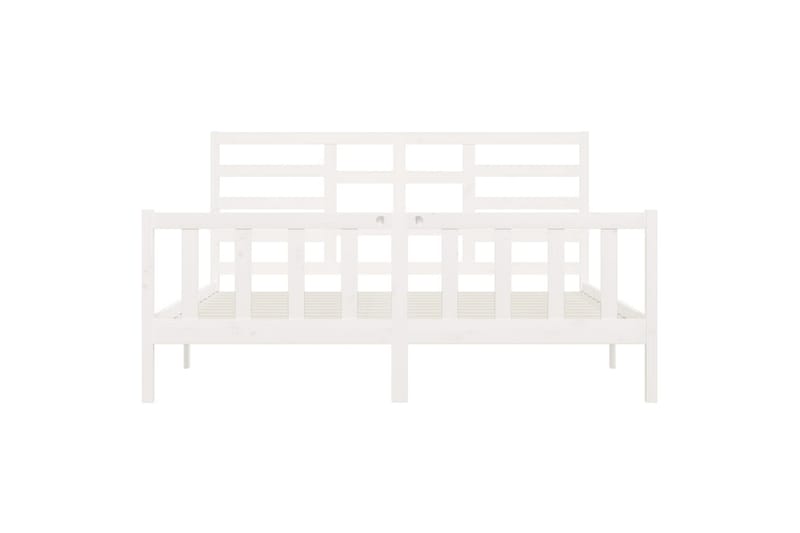 beBasic Sengeramme hvit heltre furu 200x200 cm - Hvit - Sengeramme & sengestamme