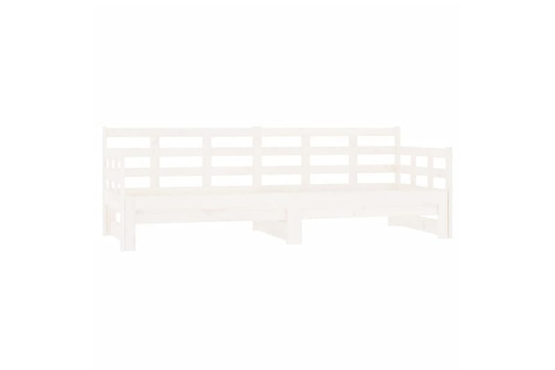 beBasic Uttrekkbar dagseng hvit heltre furu 2x(90x200) cm - Hvit - Sengeramme & sengestamme