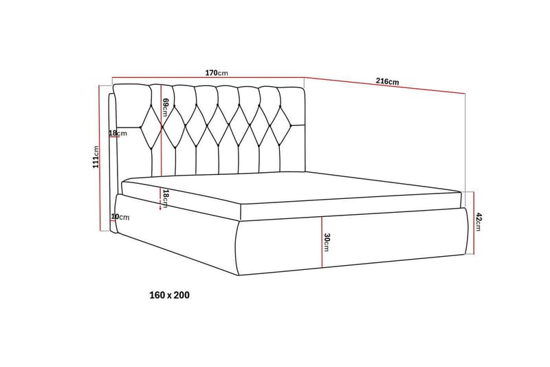 Bedford Sengpakke med Oppbevaring 160x200 cm - Beige - Møbler - Senger - Senger med oppbevaring