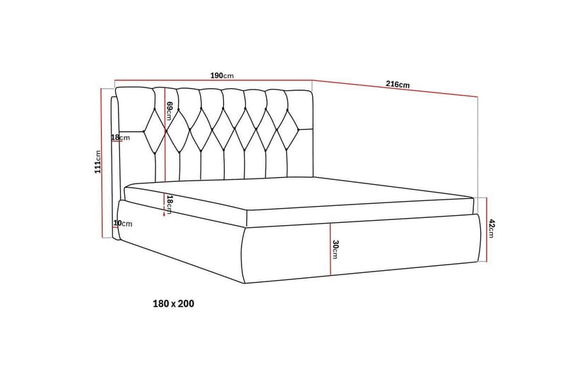 Bedford Sengpakke med Oppbevaring 180x200 cm - Brun - Møbler - Senger - Senger med oppbevaring