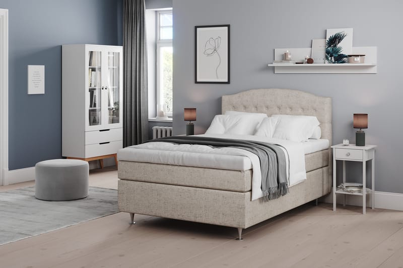 Belda Kontinentalseng 140x200 Fast - Beige - Møbler - Senger - Kontinentalsenger