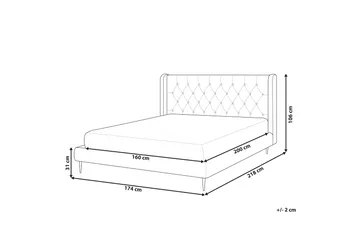 Bernie Sengramme 160x200 cm - Grå/Gull - Møbler - Senger - Sengeramme & sengestamme
