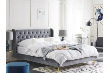 Bernie Sengramme 180x200 cm - Grå/Gull - Møbler - Senger - Sengeramme & sengestamme