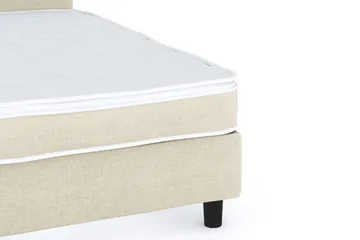 Billingen Komplett Sengepakke – Kontinentalseng 120x200 cm i Stoff med Sengegavl + Overmadrass med Fasthetsgrad Medium - Beige - Møbler - Senger - Dobbeltsenger