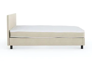 Billingen Komplett Sengepakke – Kontinentalseng 120x200 cm i Stoff med Sengegavl + Overmadrass med Fasthetsgrad Medium - Beige - Møbler - Senger - Dobbeltsenger
