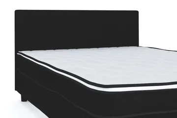 Billingen Komplett Sengepakke – Kontinentalseng 120x200 cm i Stoff med Sengegavl + Overmadrass med Fasthetsgrad Medium - Svart - Møbler - Senger - Kontinentalsenger