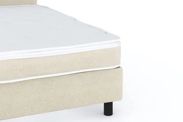 Billingen Komplett Sengepakke – Kontinentalseng 140x200 cm i Stoff med Sengegavl + Overmadrass med Fasthetsgrad Medium - Beige - Møbler - Senger - Kontinentalsenger