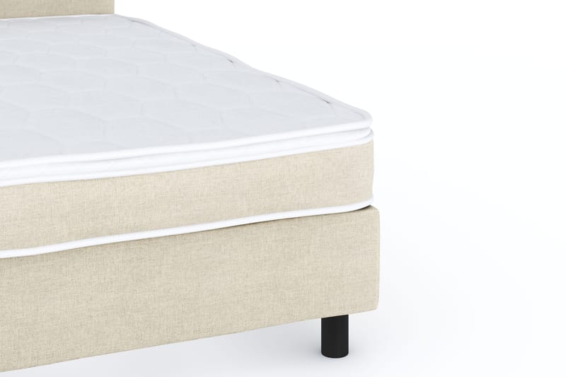 Billingen Komplett Sengepakke – Kontinentalseng 140x200 cm i Stoff med Sengegavl + Overmadrass med Fasthetsgrad Medium - Beige - Møbler - Senger - Kontinentalsenger
