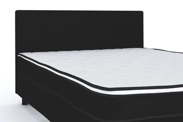 Billingen Komplett Sengepakke – Kontinentalseng 140x200 cm i Stoff med Sengegavl + Overmadrass med Fasthetsgrad Medium - Svart - Møbler - Senger - Dobbeltsenger