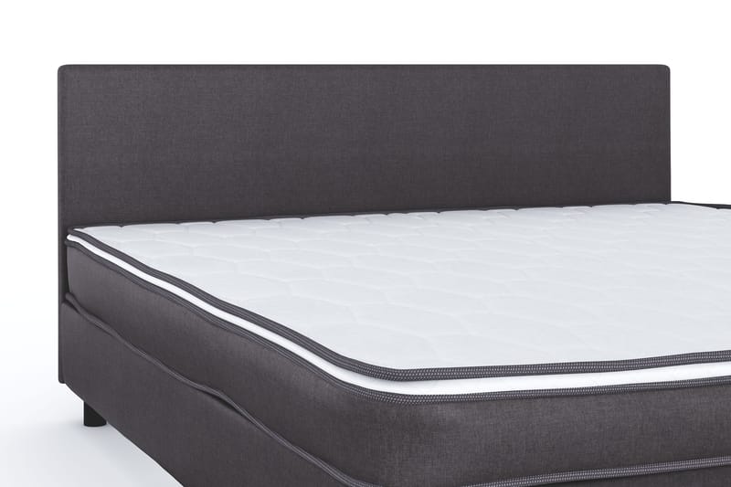 Billingen Komplett Sengepakke – Kontinentalseng 160x200 cm i Stoff med Sengegavl + Overmadrass med Fasthetsgrad Medium - Grå - Møbler - Senger - Dobbeltsenger