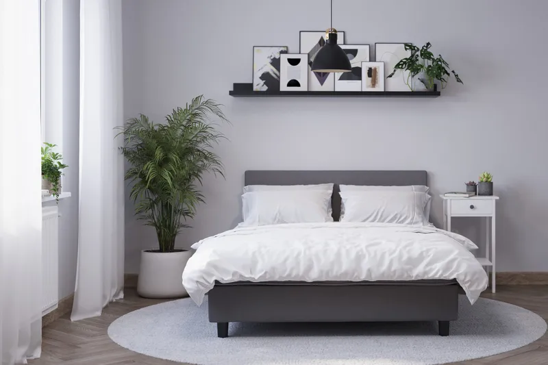 Billingen Komplett Sengepakke 90x200 cm - Grå - Møbler - Senger - Kontinentalsenger