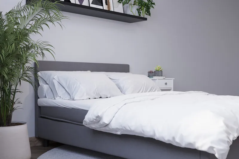 Billingen Komplett Sengepakke 90x200 cm - Grå - Møbler - Senger - Kontinentalsenger