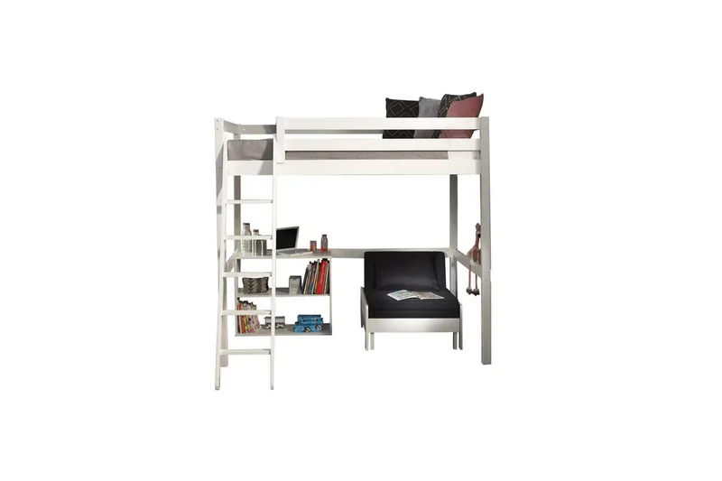 Bokhylle og Sovesofa Pino Mezzanine 140 x 200 cm, 140 x 200 cm