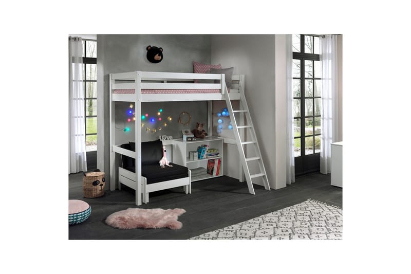 Bokhylle og Sovesofa Pino Mezzanine 90 x 200 cm, 90 x 200 cm