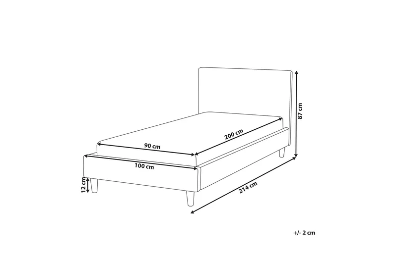Bossom Sengeramme 90x200 cm i Fløyel med Sengegavl - Blå - Møbler - Senger - Sengeramme & sengestamme