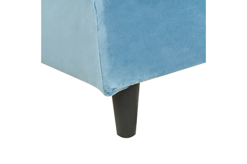 Bossom Sengeramme 90x200 cm i Fløyel med Sengegavl - Blå - Møbler - Senger - Sengeramme & sengestamme