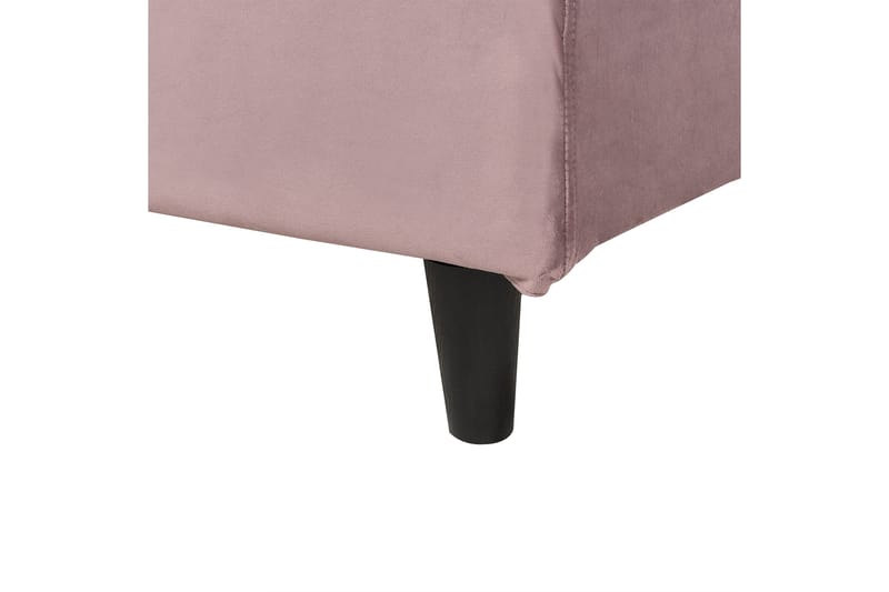 Bossom Sengeramme 90x200 cm i Fløyel med Sengegavl - Rosa - Møbler - Senger - Sengeramme & sengestamme