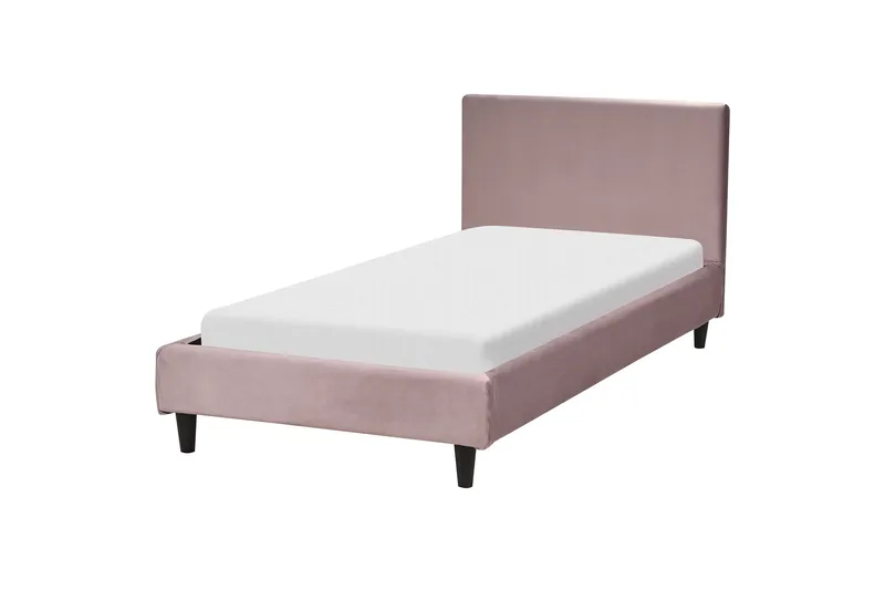 Bossom Sengeramme 90x200 cm i Fløyel med Sengegavl - Rosa - Møbler - Senger - Sengeramme & sengestamme