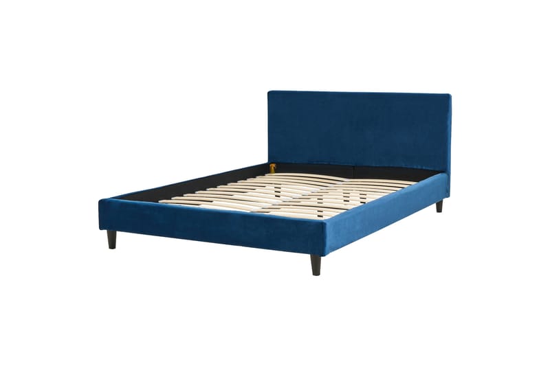 Bossom Sengramme 140x200 cm, Blå/Mørkt tre