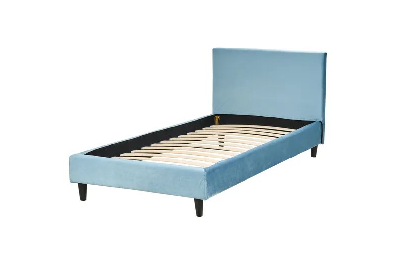 Bossom Sengramme 90x200 cm, Blå/Mørkt tre