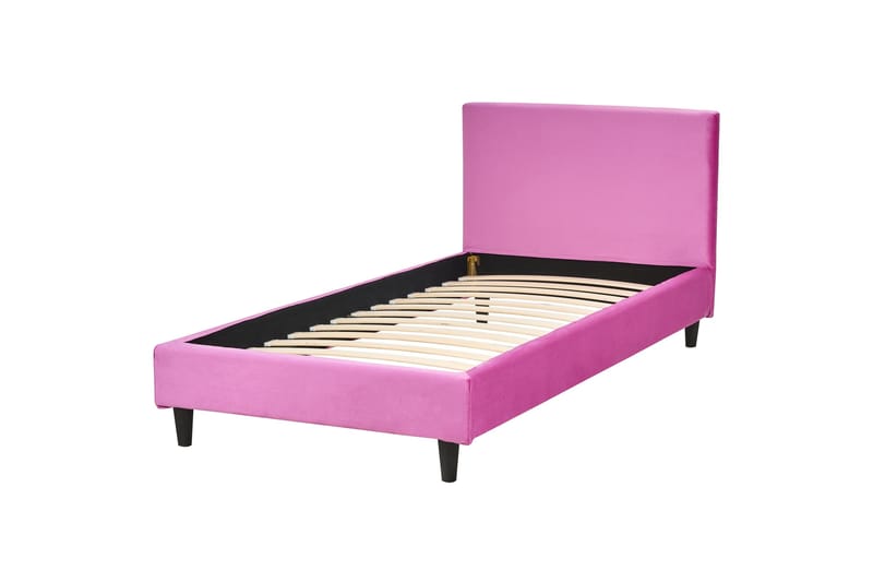 Bossom Sengramme 90x200 cm, Rosa/Mørkt tre