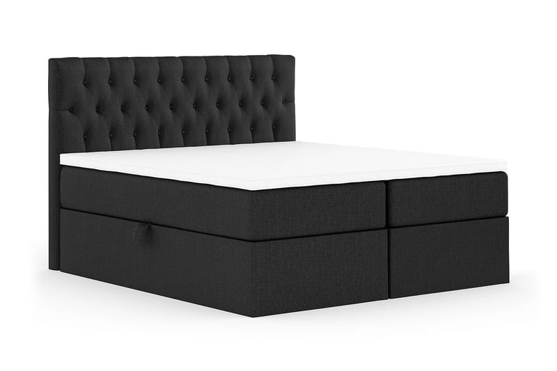 Box Bed Boxy Svart/Grå - 180x200 cm - Senger med oppbevaring - Komplett sengepakke