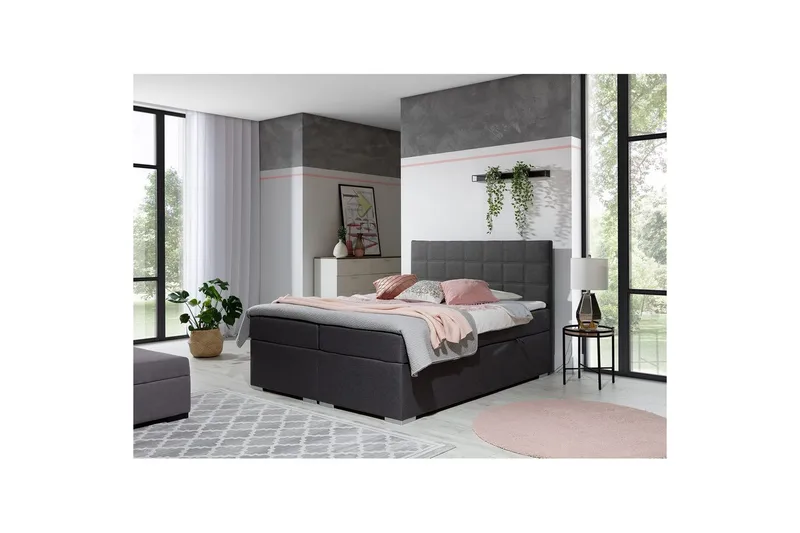 Box Spring Eltap Alice, 140x200 cm, Sawana 05, Grå