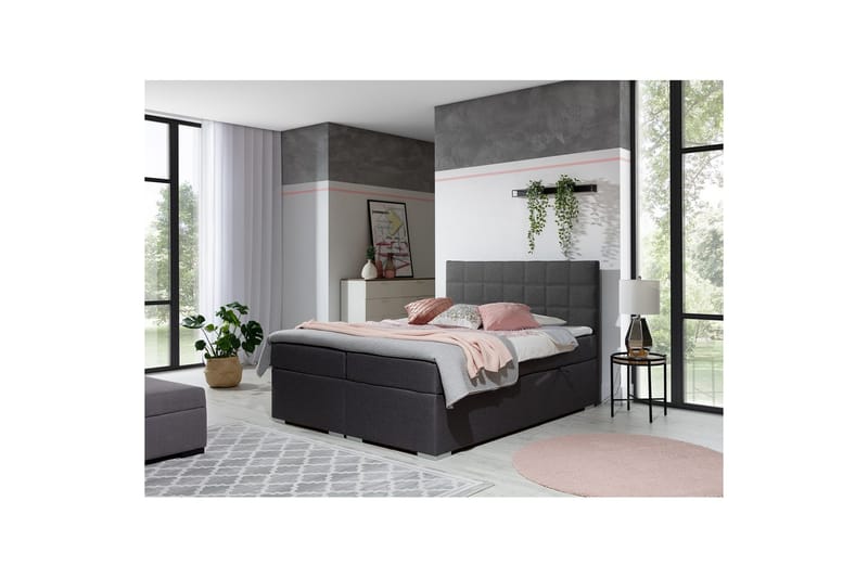 Box Spring Eltap Alice - 140x200 cm, Sawana 05, Grå - Møbler - Senger - Kontinentalsenger