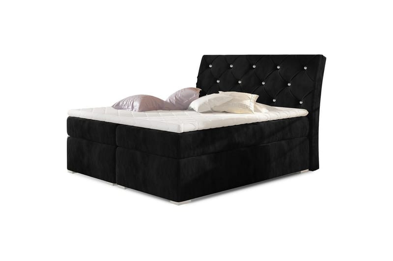 Box Spring Eltap Balvin - 140x200 cm, Kronos 07, Svart - Møbler - Senger - Kontinentalsenger