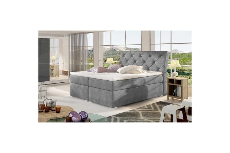 Box Spring Eltap Balvin - 140x200 cm, Omega 13, Mørk Grå - Møbler - Senger - Kontinentalsenger