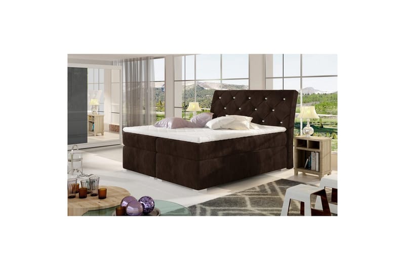Box Spring Eltap Balvin - 160x200 cm, Kronos 06, Brun - Møbler - Senger - Kontinentalsenger
