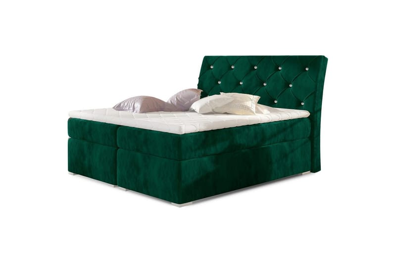 Box Spring Eltap Balvin - 160x200 cm, Kronos 19, Mørk grønn - Møbler - Senger - Kontinentalsenger