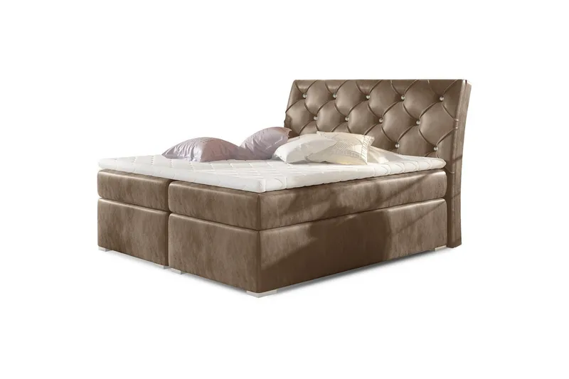 Box Spring Eltap Balvin - 160x200 cm, Monolith 09, Brun - Møbler - Senger - Kontinentalsenger