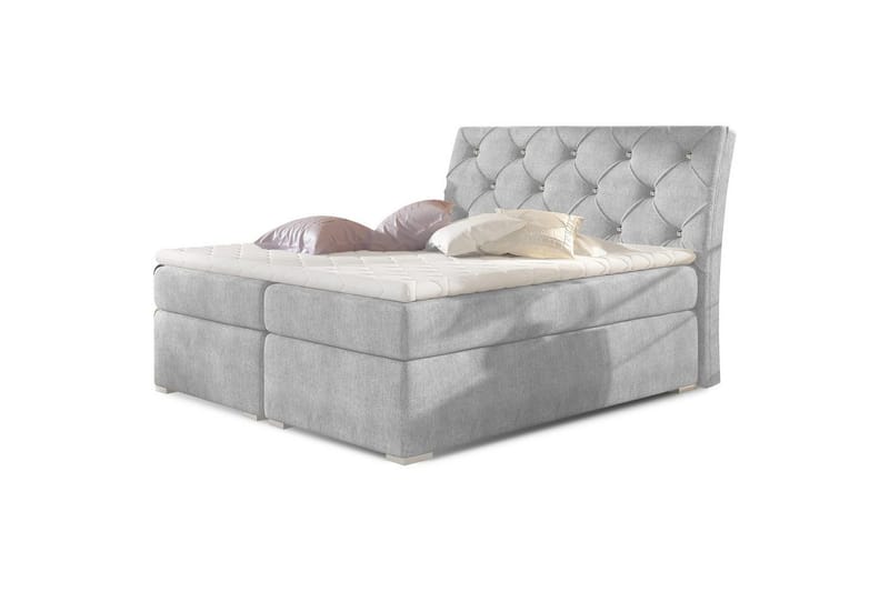 Box Spring Eltap Balvin - 160x200 cm, Omega 02, Grå - Møbler - Senger - Kontinentalsenger