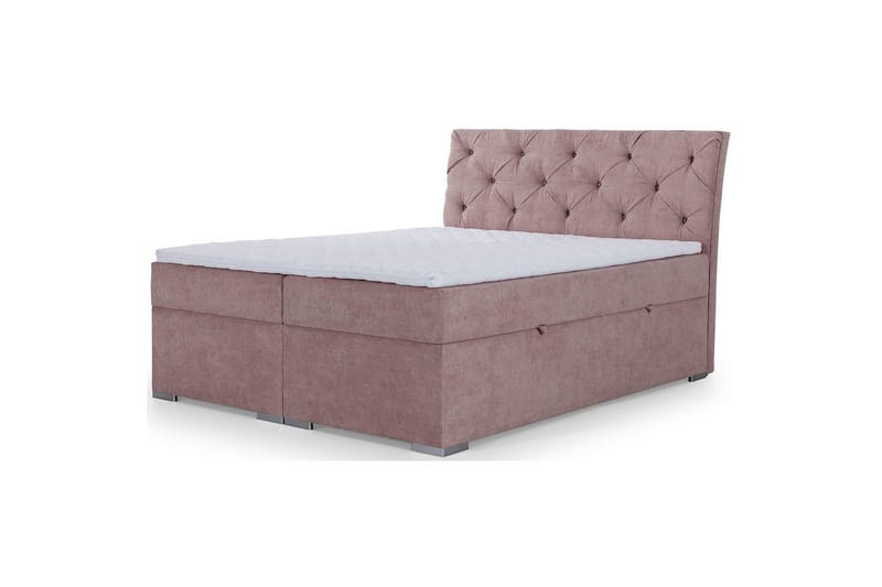 Box Spring Eltap Balvin - 160x200 cm, Soro 61, Rosa - Møbler - Senger - Kontinentalsenger