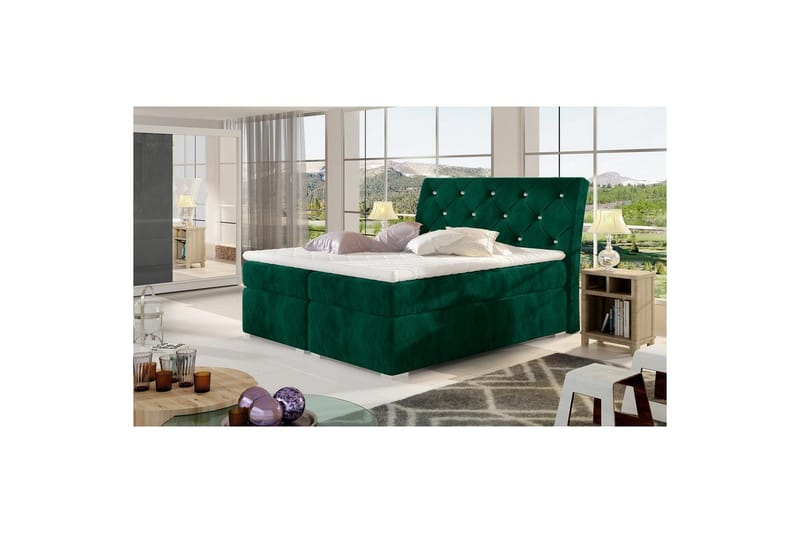 Box Spring Eltap Balvin - 180x200 cm, Kronos 19, Mørk grønn - Møbler - Senger - Kontinentalsenger
