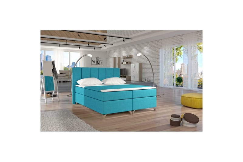 Box Spring Eltap Basilio - Orinoco 85, Blå, 160x200 cm - Møbler - Senger - Kontinentalsenger
