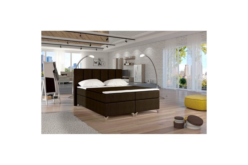 Box Spring Eltap Basilio - Sawana 26, Brun, 160x200 cm - Møbler - Senger - Kontinentalsenger