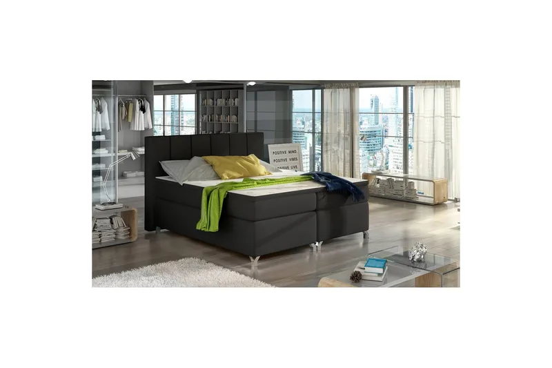 Box Spring Eltap Basilio, Soft 11, Svart, 160x200 cm