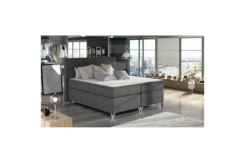 Boxspring Eltap Amadeo - Sawana 05, Mørk grå, 160x200 cm - Møbler - Senger - Kontinentalsenger