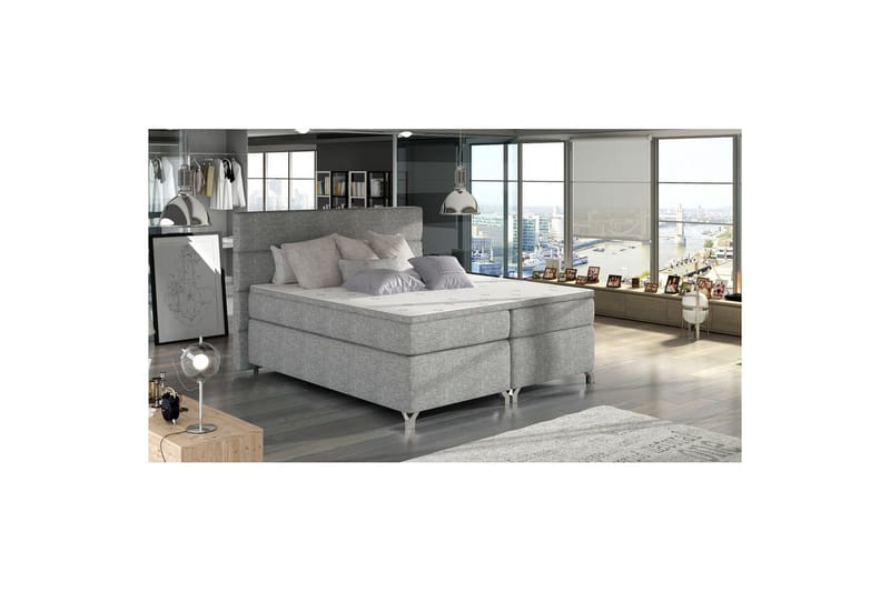 Boxspring Eltap Amadeo - Sawana 21, Grå, 160x200 cm - Møbler - Senger - Kontinentalsenger